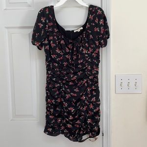 LA Hearts floral dress small black with red roses
